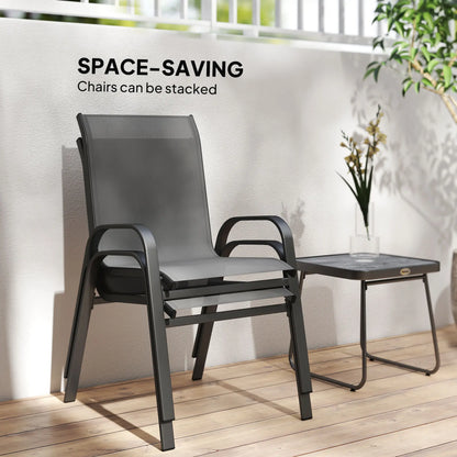 Outdoor Bistro Set, 3-Piece Patio Set, Mesh Fabric, Light Grey Bistro Sets at Gallery Canada