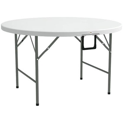 48" Folding Patio Table, Outdoor HDPE Picnic Table, White Patio Side Tables at Gallery Canada
