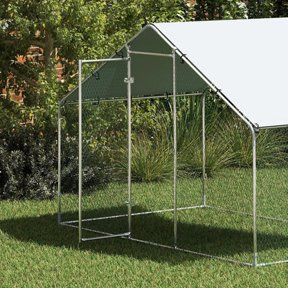 Metal Chicken Coop, 9.8 x 5.6 FT, Walk-In Run With Cover, Lockable Door Chicken Coops at Gallery Canada