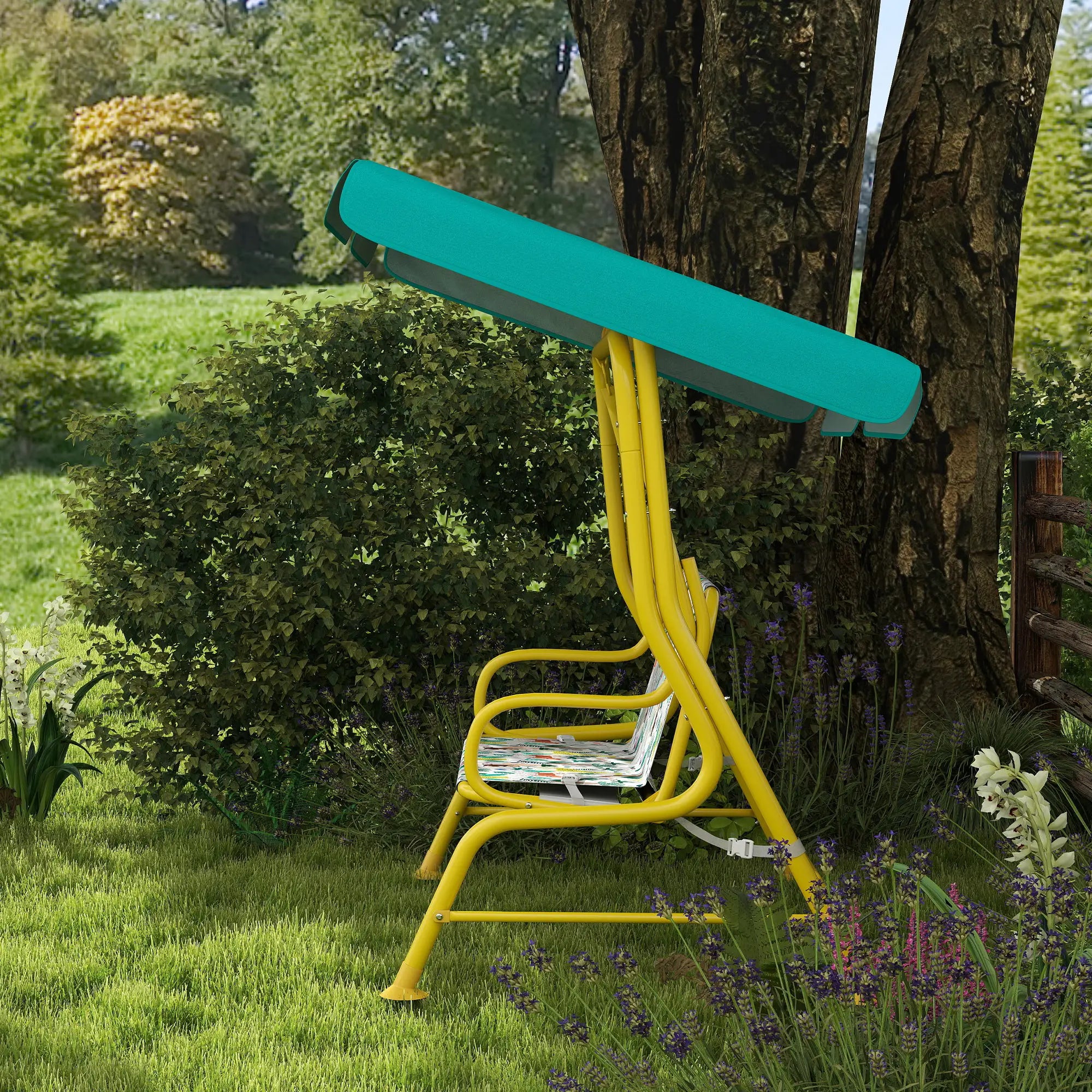 Kids Porch Swing, 2-Seater With Safety Belts, Adjustable Canopy, Green Gym Sets & Swings at Gallery Canada