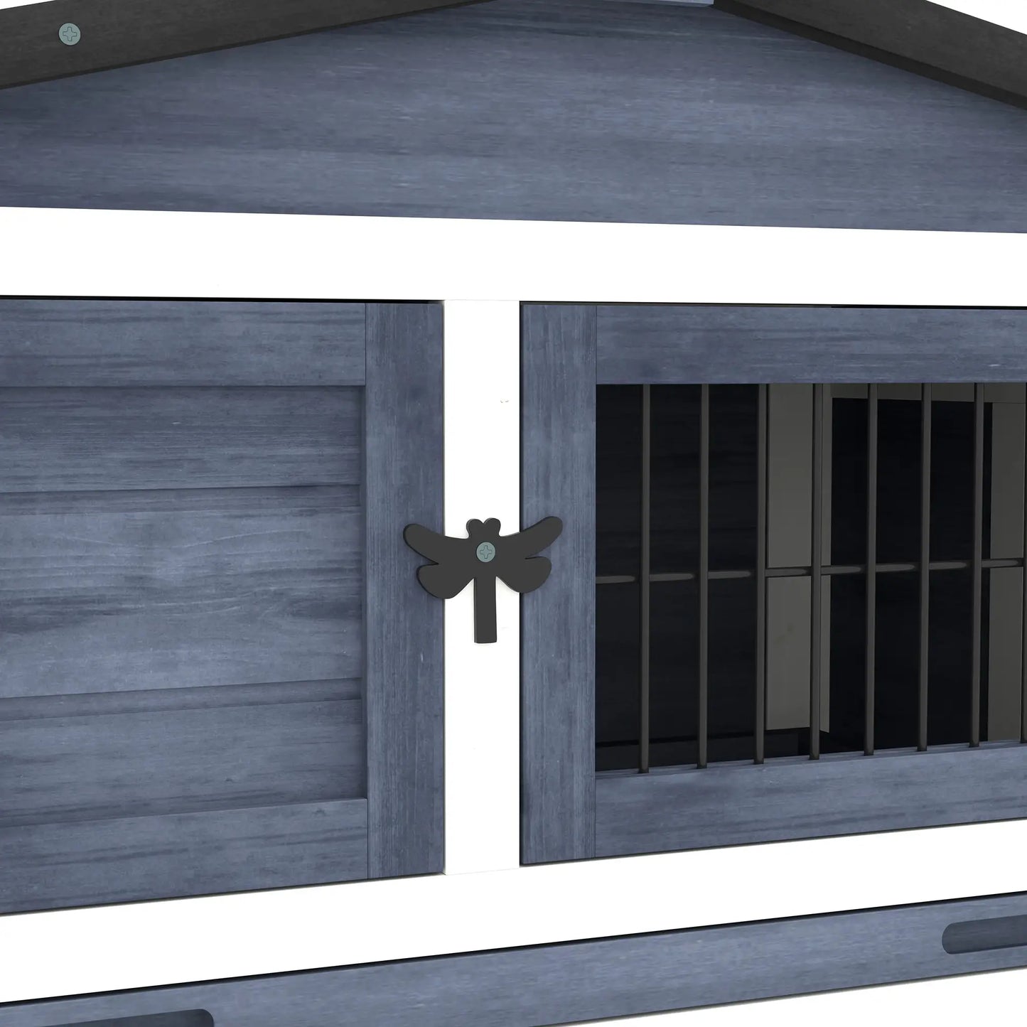 Wood Rabbit Hutch With Ramp, Openable Roof, Pull Out Tray, Dark Grey Rabbit Hutch at Gallery Canada