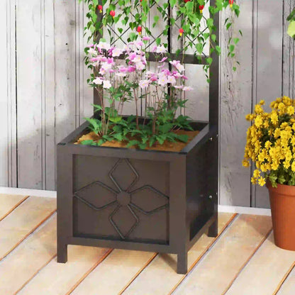 Galvanized Raised Garden Bed, Metal Planter Box with Trellis, Drainage Holes Raised Garden Beds at Gallery Canada