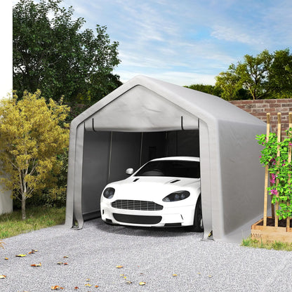 Heavy Duty Carport, 10 x 17 ft, Portable Garage, Roll-up Door, Grey Car Shelters at Gallery Canada