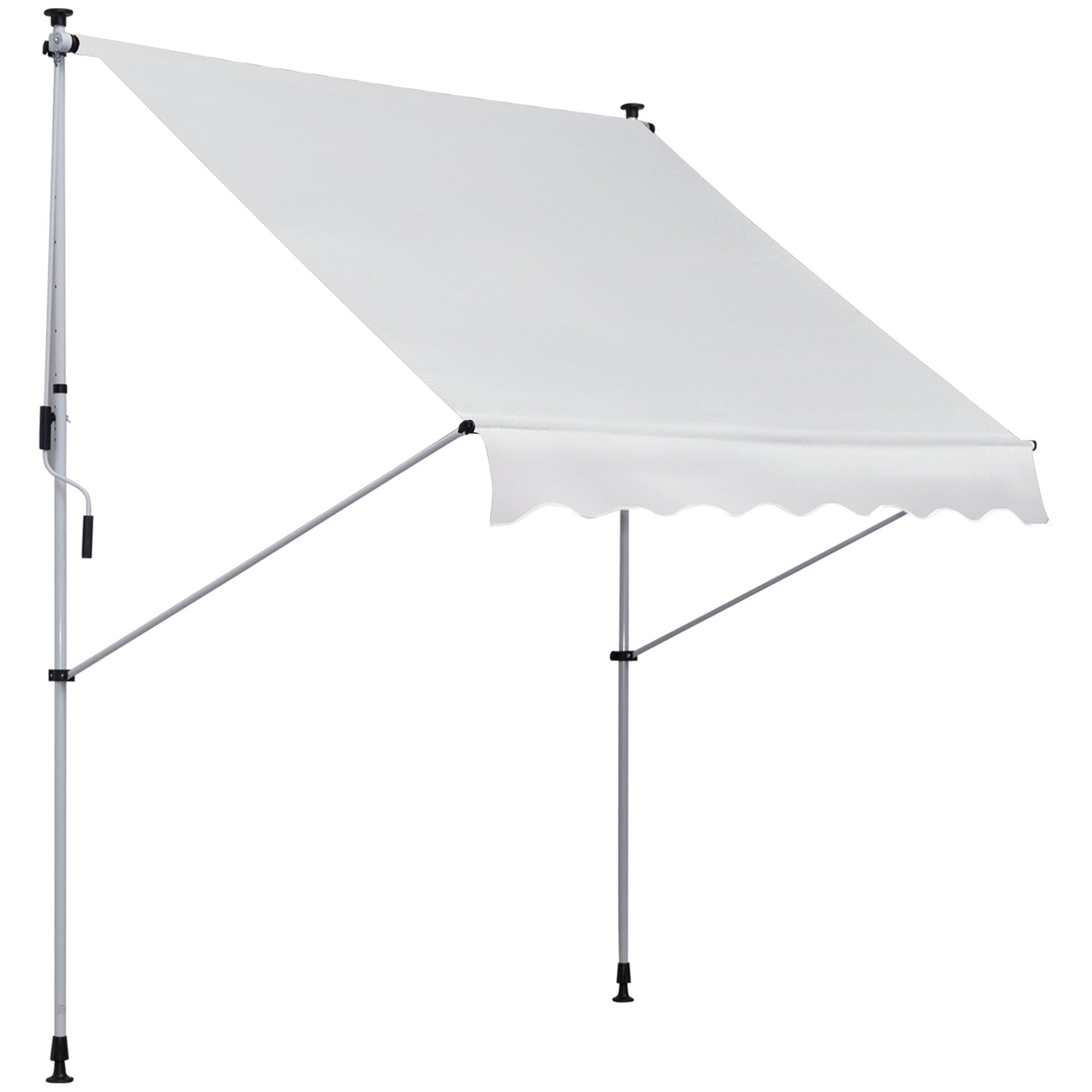 6.6'x5' Manual Retractable Patio Awning Window Door Sun Shade Deck Canopy Shelter Water Resistant UV Protector White - Gallery Canada