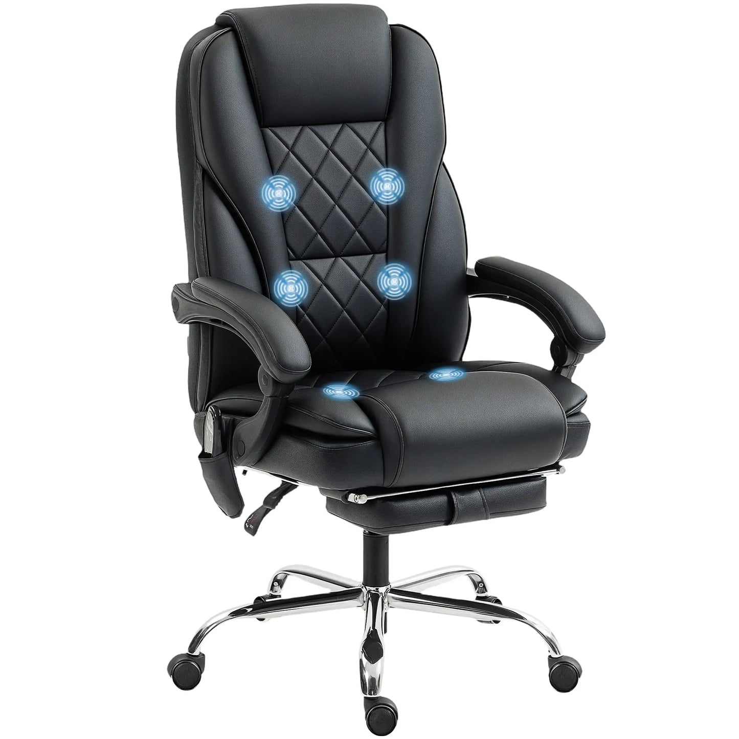 Massage Office Chair, Reclining Computer Chair, Adjustable Height, Footrest, Black Massage Chairs at Gallery Canada