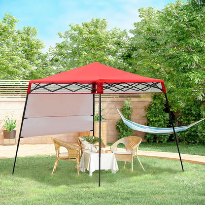 7' x 7' Foldable Gazebo Tent, Adjustable Legs, Black, Red Pop Up Canopies at Gallery Canada