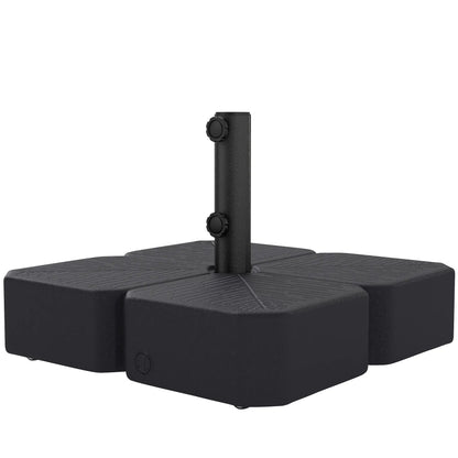 Heavy Duty Outdoor Umbrella Stand, 1.5"/1.9" Poles, Wheels With Brake, Black Umbrella Bases Black at Gallery Canada