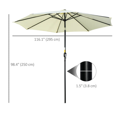 10' x 8' Round Market Umbrella, Crank Handle, Tilt, Beige Sun Umbrellas at Gallery Canada