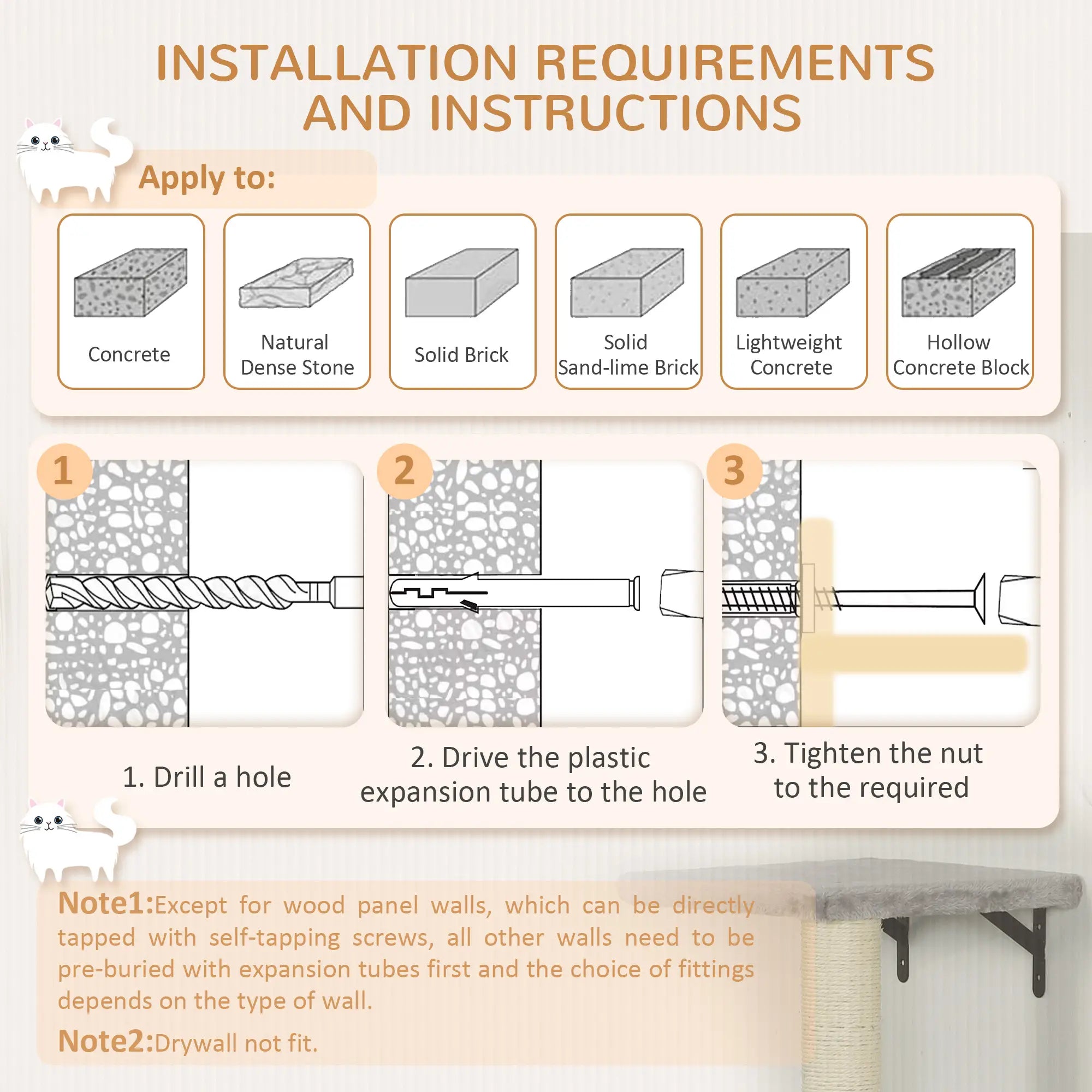 Cat Wall Shelves Set of 7, Perches with House, Sisal Ladder, Bed, Grey Cat Climbing Wall at Gallery Canada