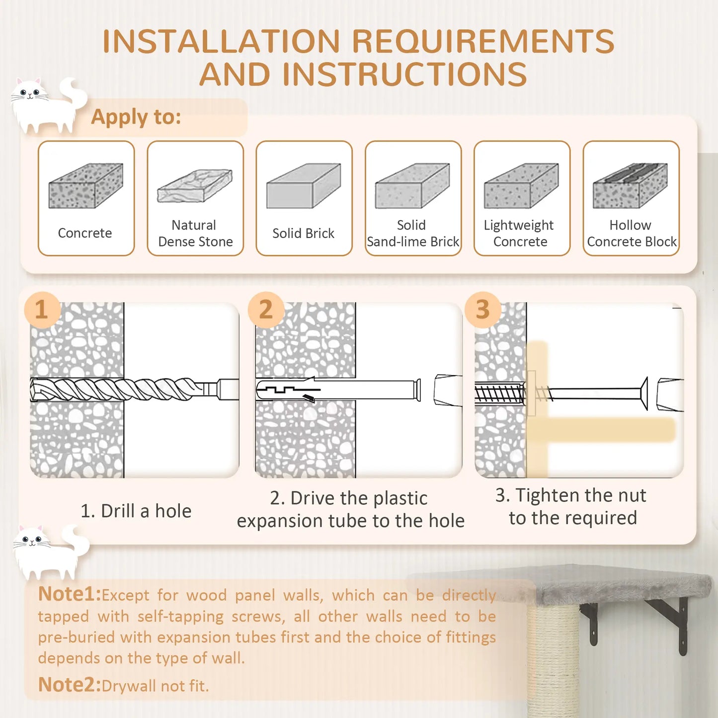 Cat Wall Shelves Set of 7, Perches with House, Sisal Ladder, Bed, Grey Cat Climbing Wall at Gallery Canada