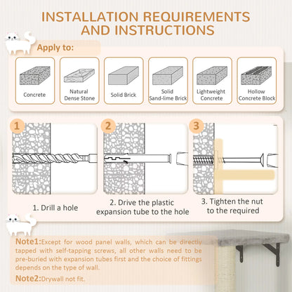 Cat Wall Shelves Set of 7, Perches with House, Sisal Ladder, Bed, Grey Cat Climbing Wall at Gallery Canada