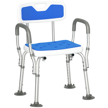 Adjustable Shower Chair with Arms, Back, Anti-Slip Seat, 299lbs Bath Chairs White, Grey at Gallery Canada