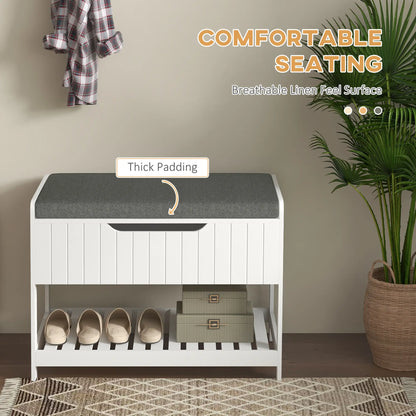 Wall Mounted Coat Rack, Shoe Storage Bench, Hall Tree, White Clothing Storage at Gallery Canada