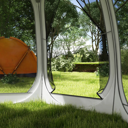 11' x 11.5' Screen Tent, Pop Up Camping Gazebo, Cream White Pop Up Canopies at Gallery Canada