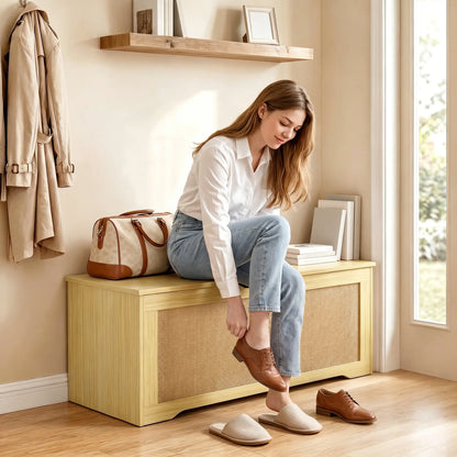 Storage Chest with Lift Top Storage Chest with Safety Hinges 39.4" Oak