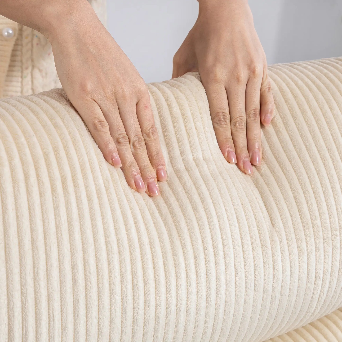 Manual Fabric Recliner Chair, Single Reclining Sofa, Padded Seat, Beige Sofas & Reclining Chairs at Gallery Canada