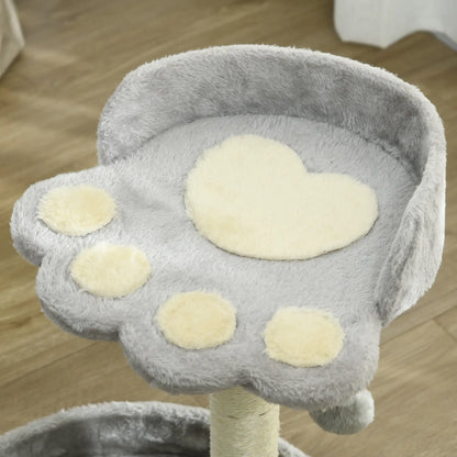 17" Small Cat Tree, Sisal Scratching Post, Dangling Ball, Bed, Light Grey Cat Trees at Gallery Canada