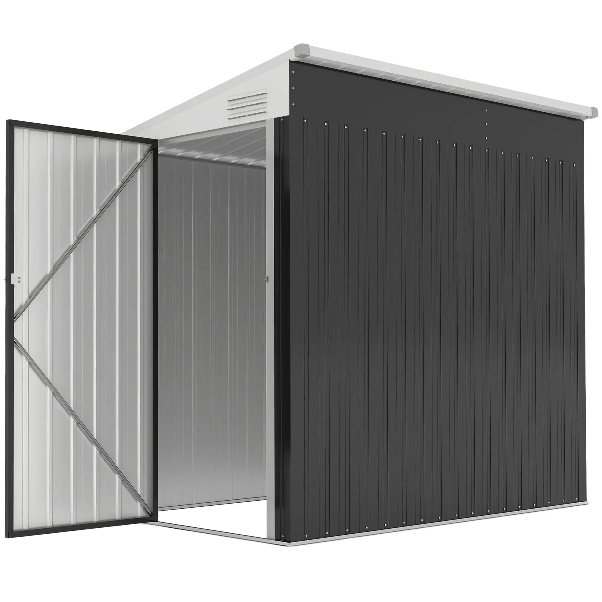 4' x 6' Outdoor Metal Storage Shed, Lockable Door, Dark Grey Sheds Dark Grey at Gallery Canada