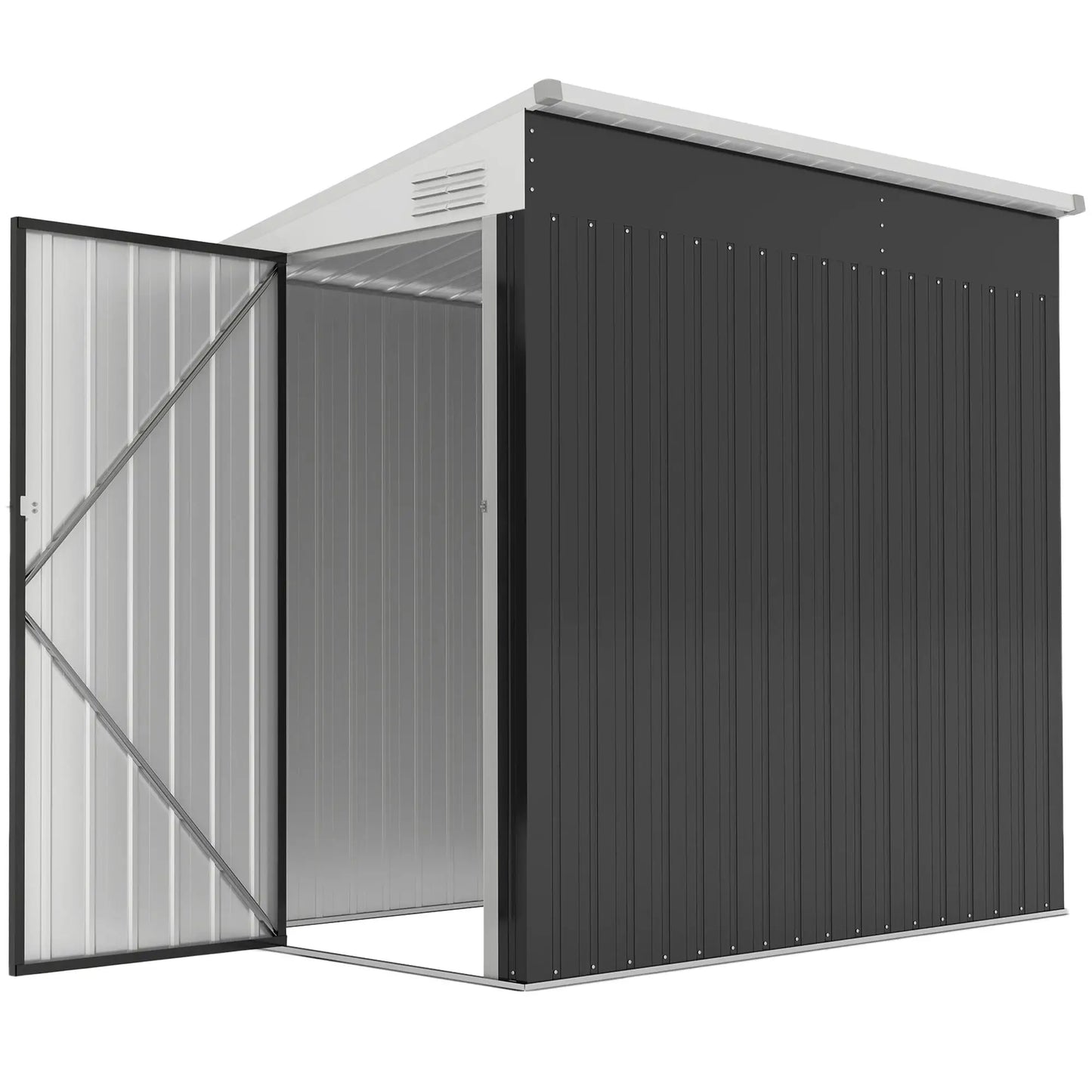 4' x 6' Outdoor Metal Storage Shed, Lockable Door, Dark Grey Sheds Dark Grey at Gallery Canada
