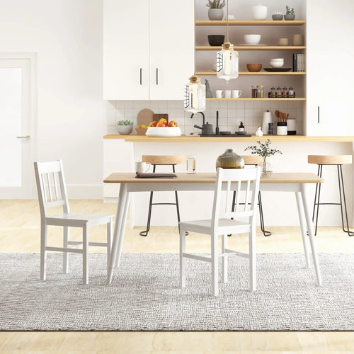 Dining Chairs Set of 2, Kitchen Chair, Pine Wood, White
