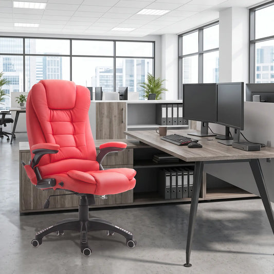 Adjustable Heated Ergonomic Massage Office Chair, High Back Faux Leather Massage Chairs Options at Gallery Canada