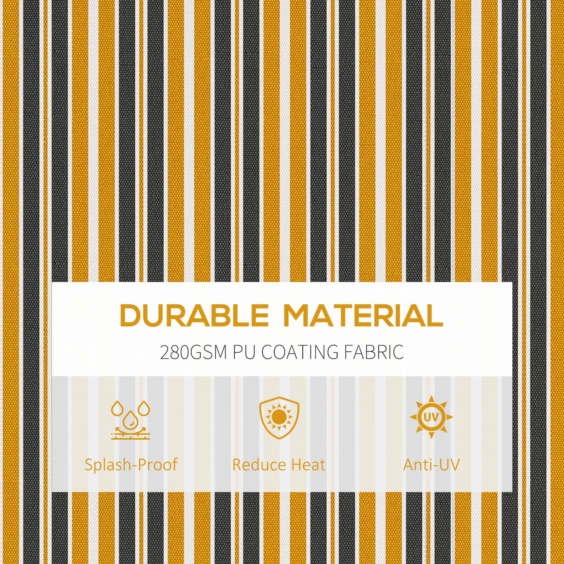 15' x 10' Retractable Awning, UV Resistant Sunshade, Dark Grey, Amber Window Awnings at Gallery Canada