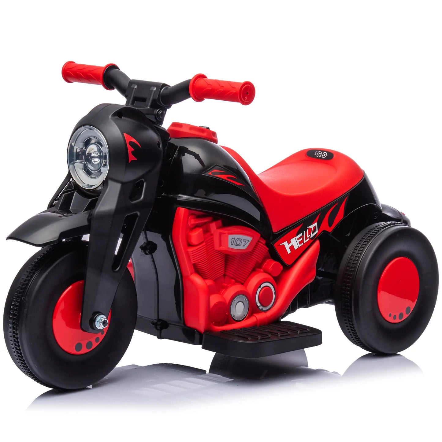 Electric Motorcycle for Kids, 6V, LED Headlight, Music, Pedal, Black Electric Motorcycles Black at Gallery Canada