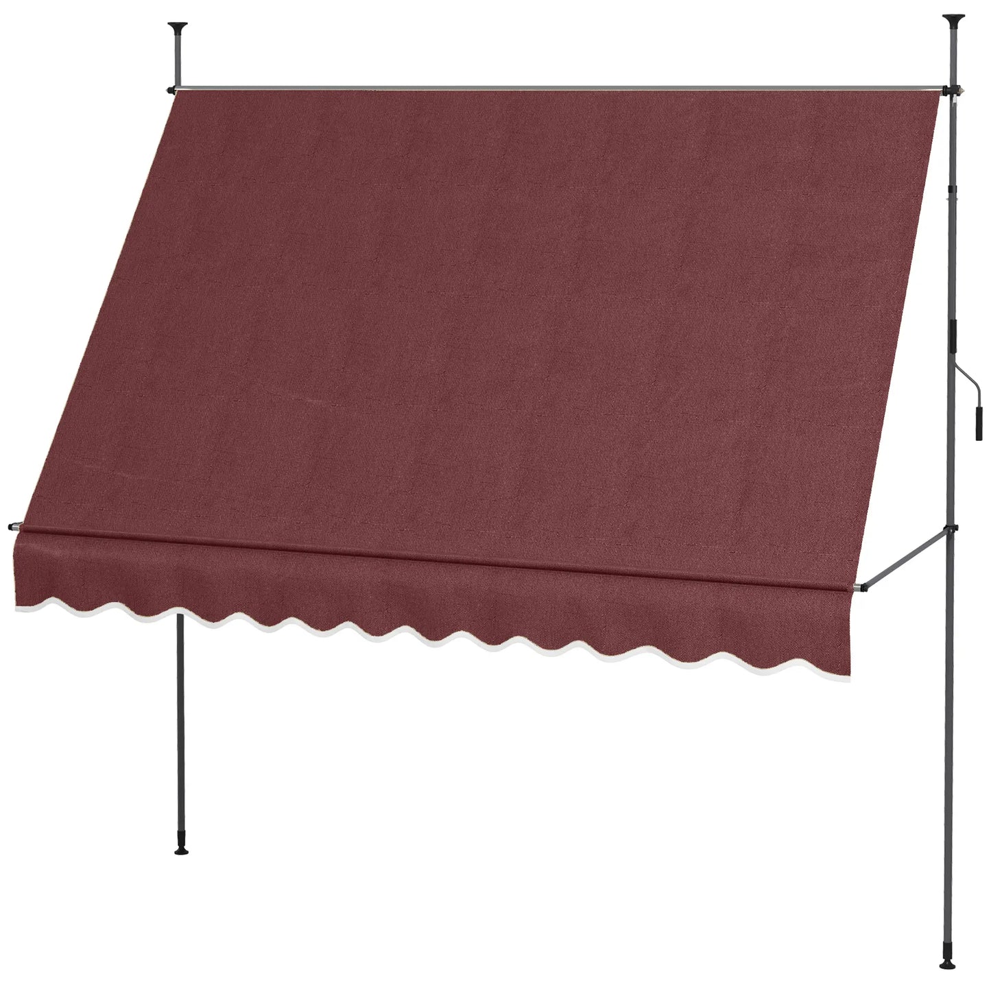 10' x 4' Manual Retractable Awning, Freestanding, UV Resistant, Wine Red Patio Awnings Wine Red at Gallery Canada