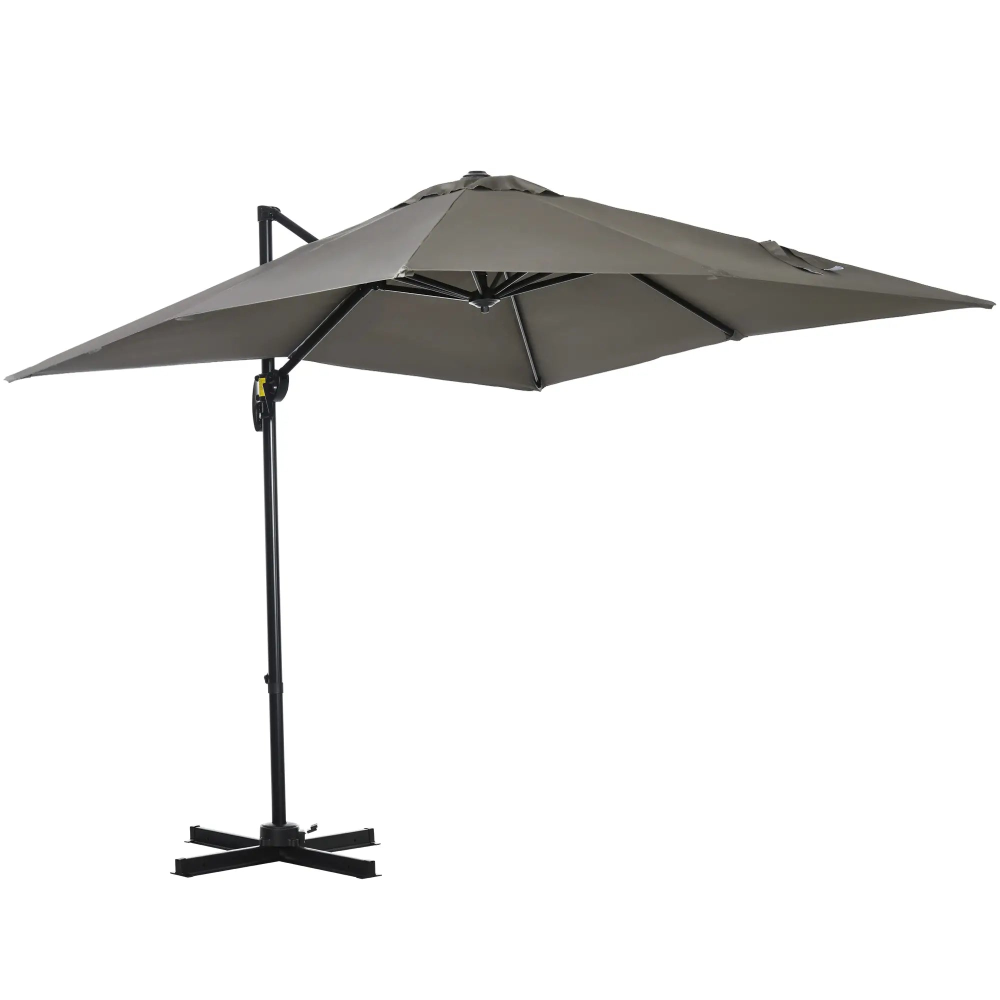 8' x 8' Square Patio Umbrella, 360° Rotation, Aluminum, Light Grey Cantilever Umbrellas at Gallery Canada
