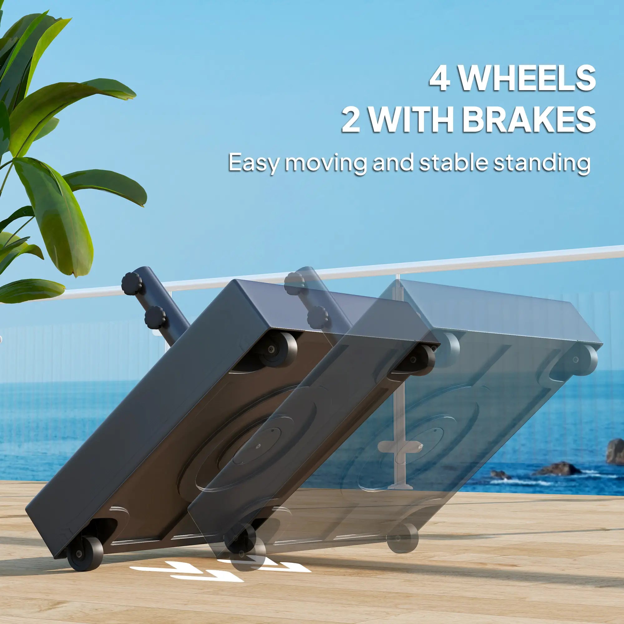 Outdoor Umbrella Base With Wheels, Heavy Duty, Black Umbrella Bases at Gallery Canada