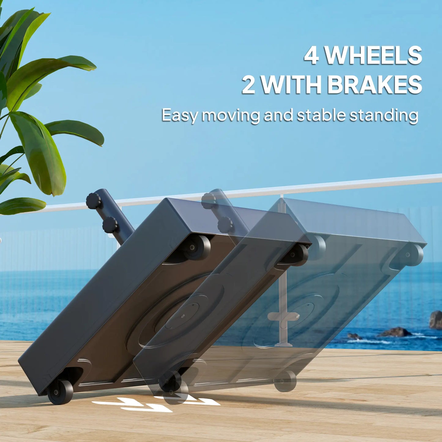 Outdoor Umbrella Base With Wheels, Heavy Duty, Black Umbrella Bases at Gallery Canada