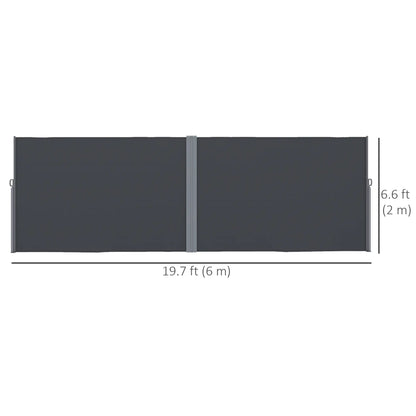 Retractable Double Side Awning, 79"x236", Charcoal Grey Retractable Side Awning at Gallery Canada