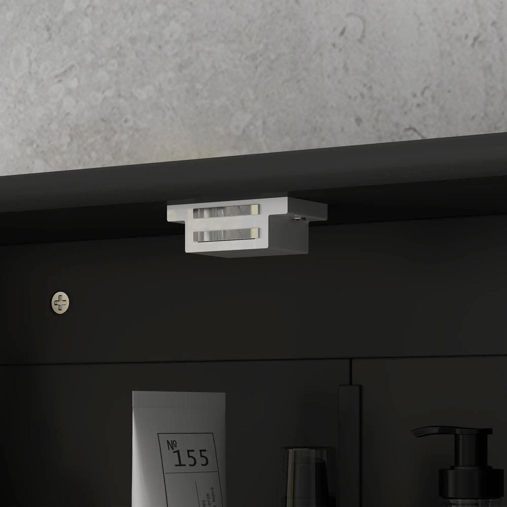 Wall-Mounted Medicine Cabinet, Double Doors, Open Shelf, Adjustable, Black Mirror Medicine Cabinets at Gallery Canada