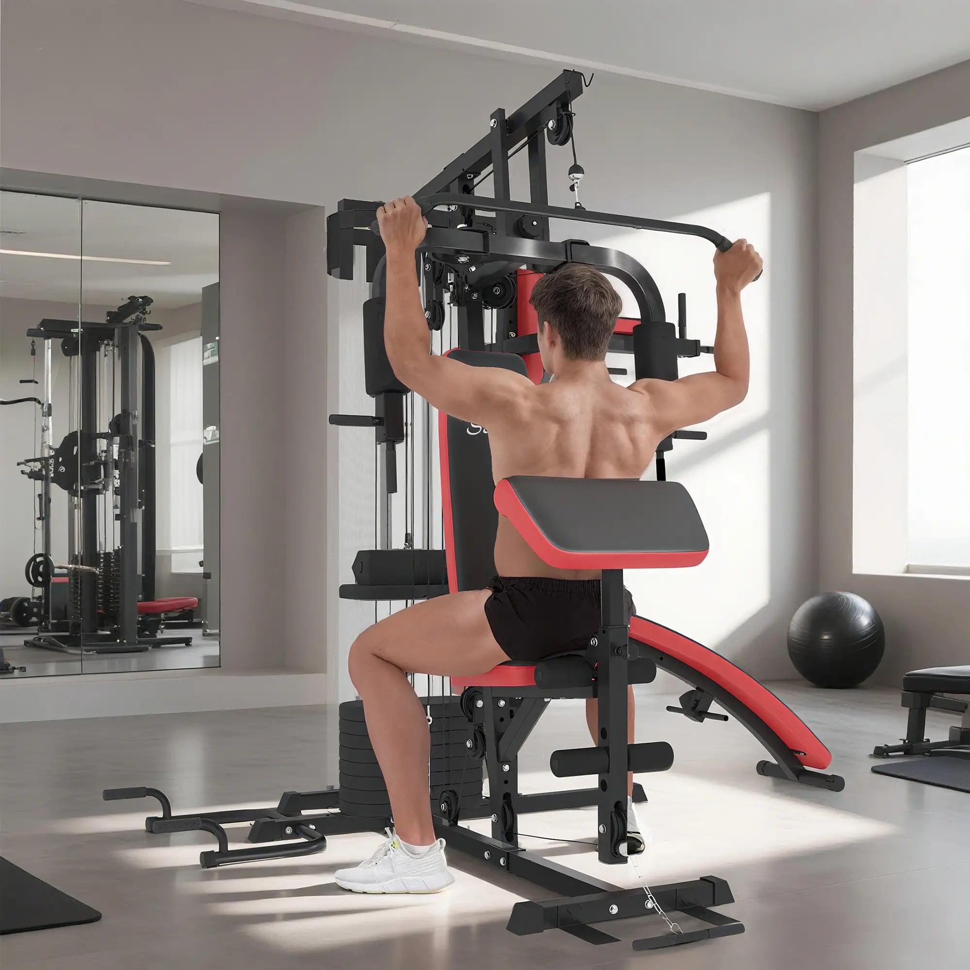 Home Gym Equipment, Workout Station with Bench, Push Up Stand, Dip Station, 99lbs Weights Power Towers at Gallery Canada