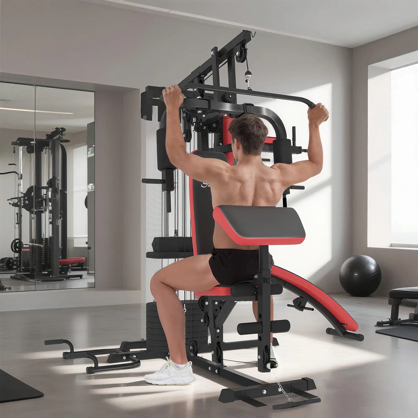 Home Gym Equipment, Workout Station with Bench, Push Up Stand, Dip Station, 99lbs Weights Power Towers at Gallery Canada