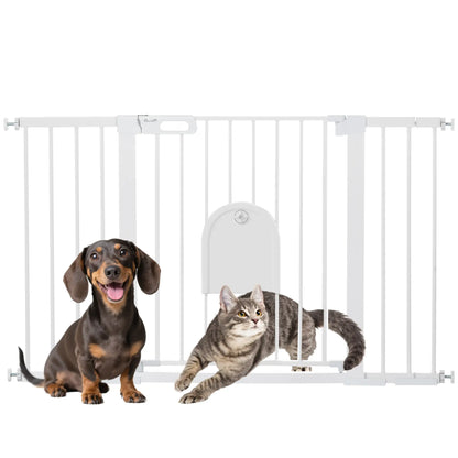 30"-52" Extra Wide Pet Gate, Small Door, 30"H, White Houses, Kennels & Pens at Gallery Canada