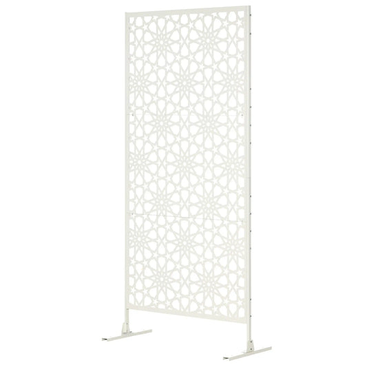 Metal Outdoor Privacy Screen, 36.2" x 17.7" x 78", White Side Awnings White at Gallery Canada