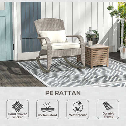 Adirondack Chair, Outdoor Wicker Rocking Chair, Cream White Patio Chairs at Gallery Canada