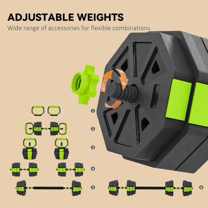 4-in-1 Adjustable Dumbbell Set, 66lbs, Green Dumbbells & Barbells at Gallery Canada