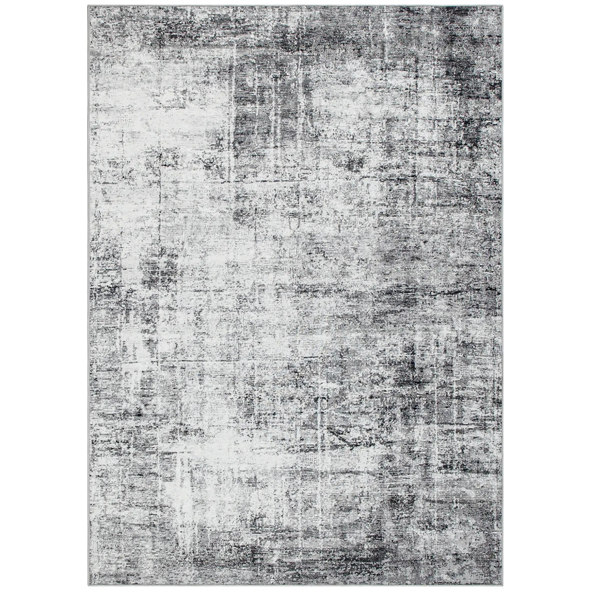 Modern Abstract Area Rug, 6x9, Machine Washable, Non-Slip, Grey Living Room Furniture Grey at Gallery Canada
