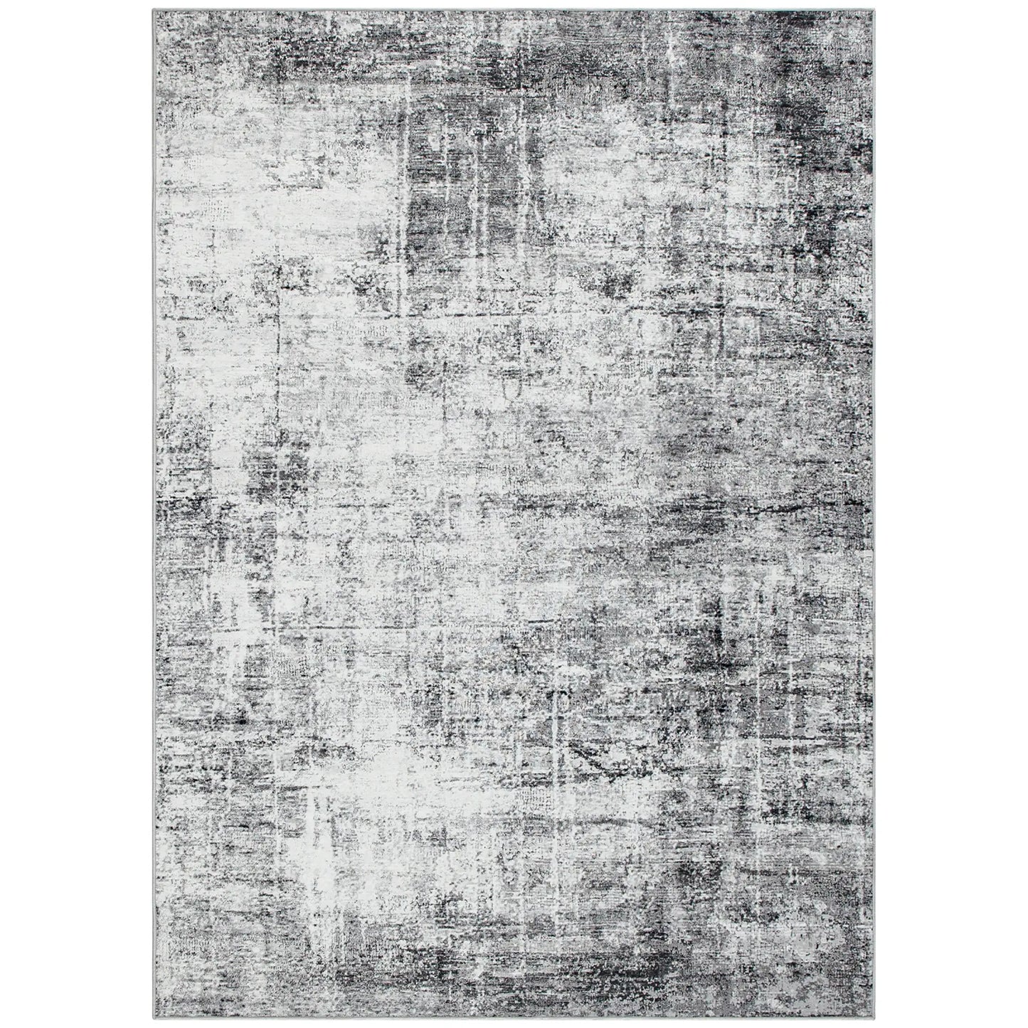 Modern Abstract Area Rug, 6x9, Machine Washable, Non-Slip, Grey Living Room Furniture Grey at Gallery Canada