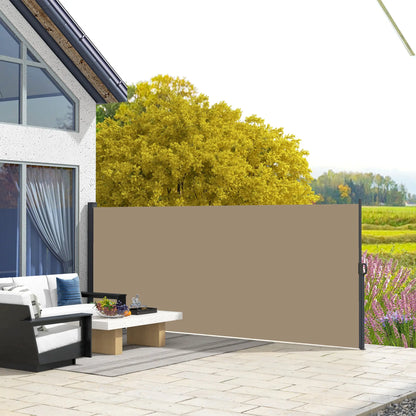 13' x 5' Retractable Side Awning, Outdoor Privacy Screen, Khaki Retractable Side Awning at Gallery Canada