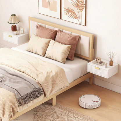 Floating Nightstands Set Of 2, Wall Mounted Bedside Tables, White Bedside Tables at Gallery Canada
