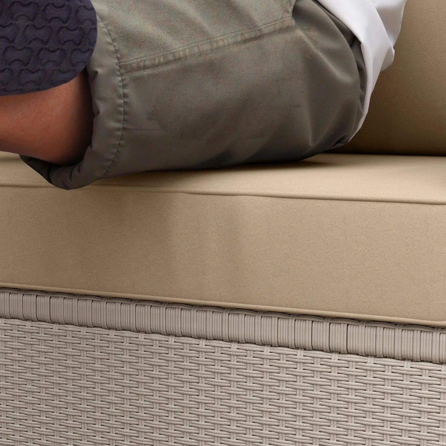 Outdoor Seat Cushions With Backrest, Loveseat Double Sofa, Beige Patio Chair Cushions at Gallery Canada