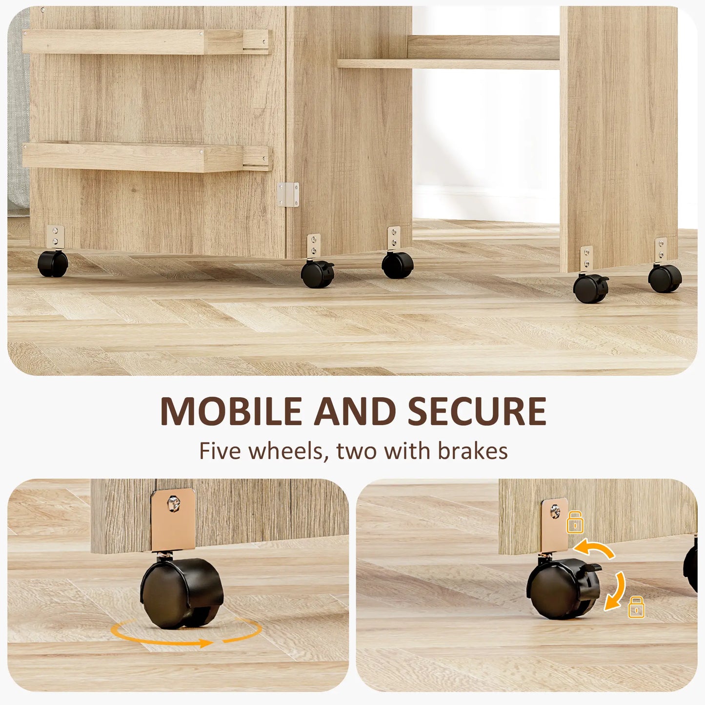 Sewing Machine Cabinet, Folding Table with Storage, Nature Wood Storage Cabinets at Gallery Canada