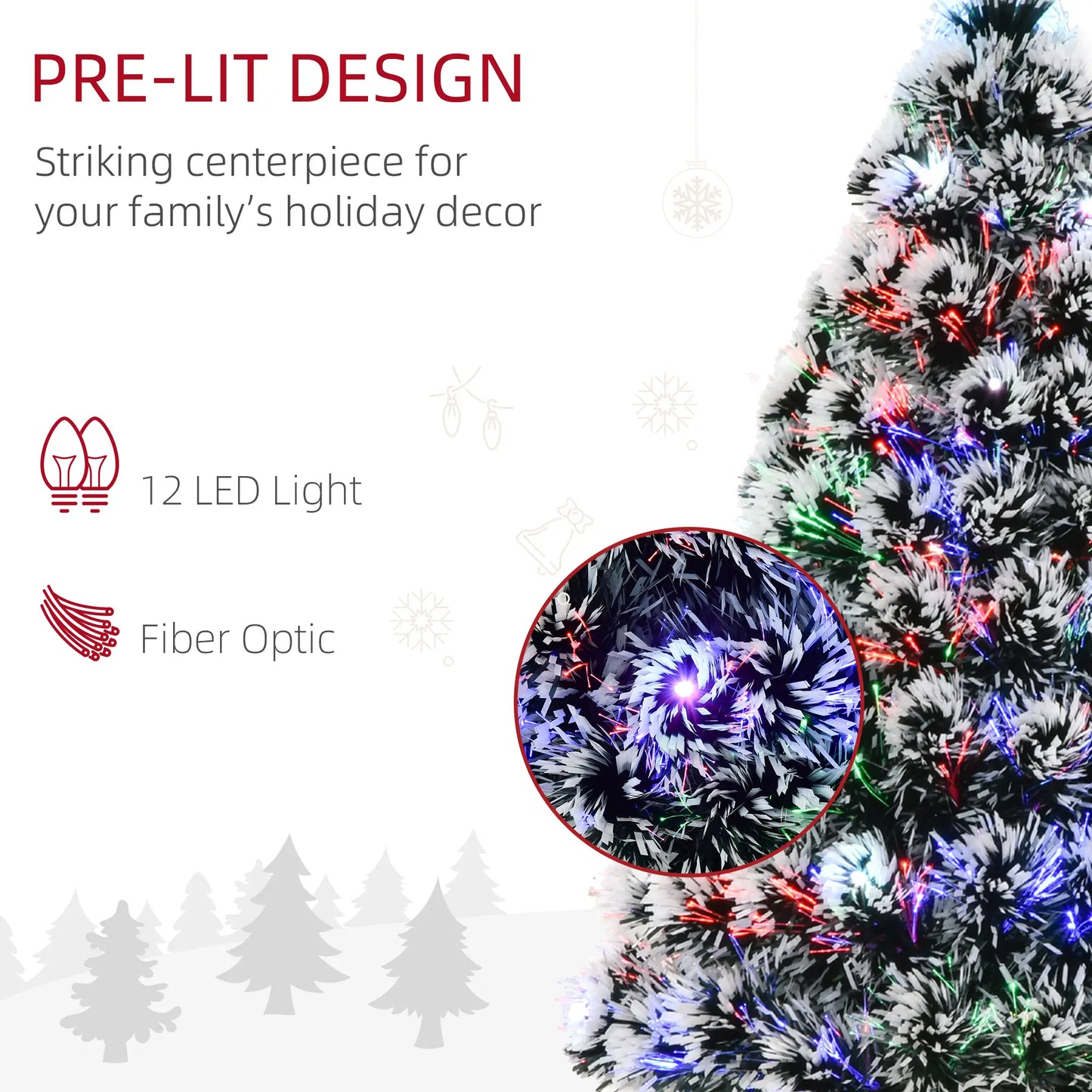 3ft Pre-Lit LED Optical Fiber Christmas Tree w/ Stand Pre Lit Christmas Trees at Gallery Canada