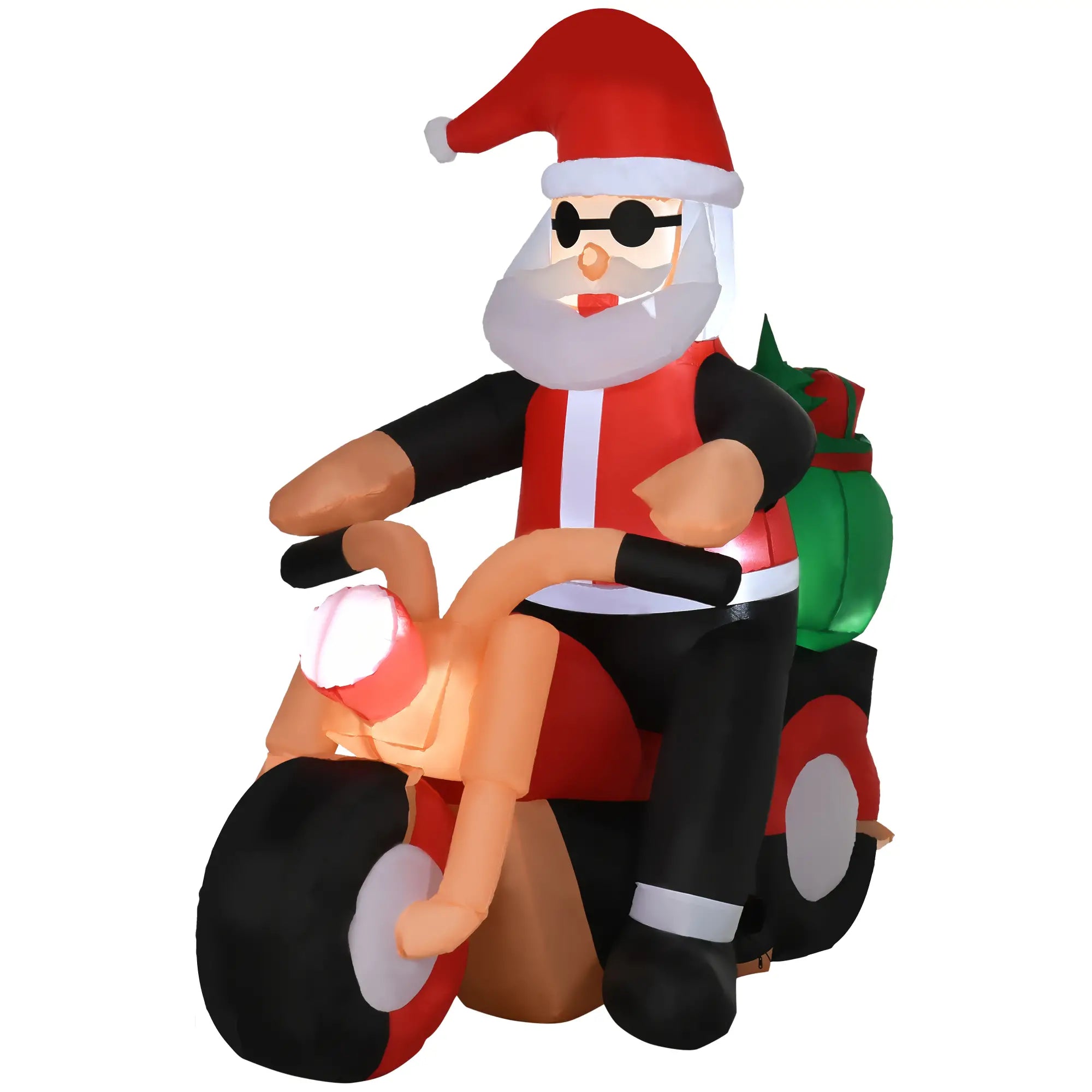 5.5' H Christmas Inflatable, LED Santa Claus Riding Motorcycle Christmas Inflatables at Gallery Canada