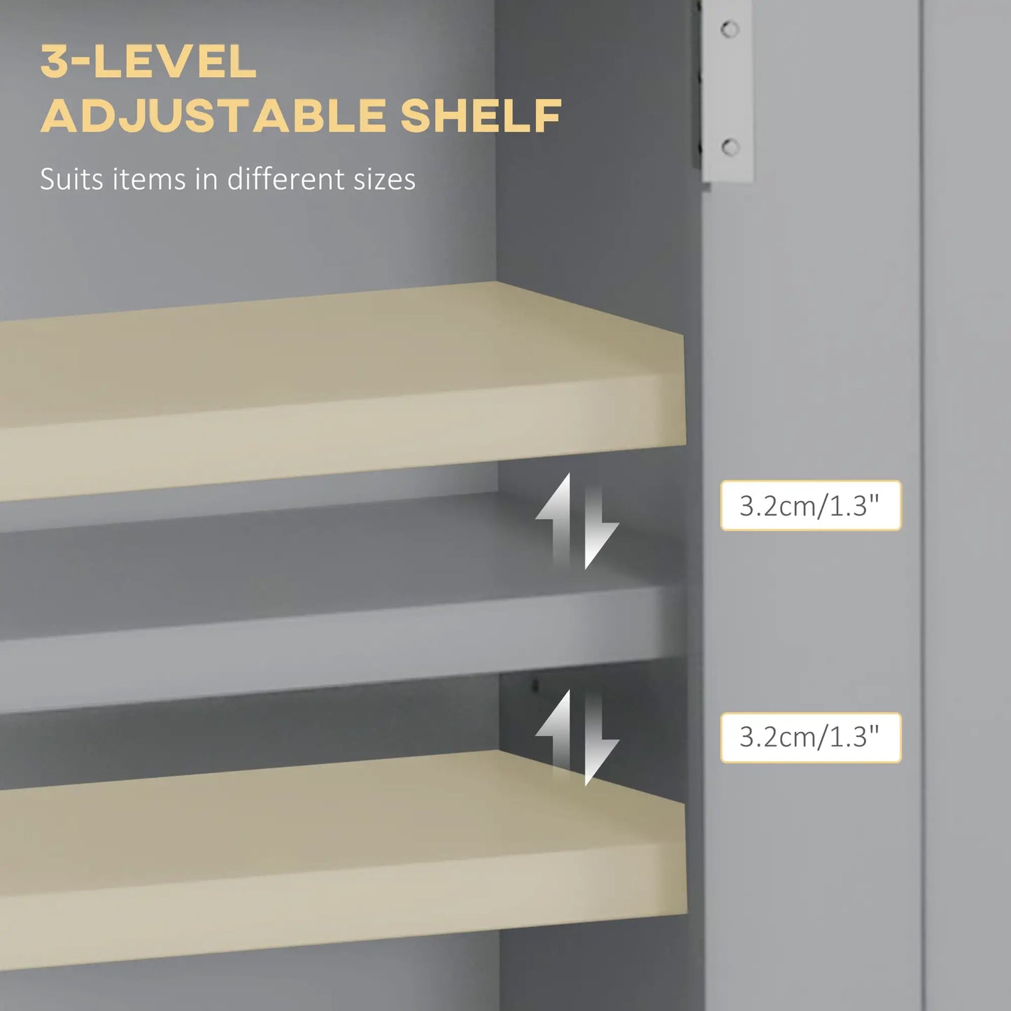 Bathroom Wall Cabinet, Medicine Storage with Shelf, Grey Wall Mounted Cabinets at Gallery Canada