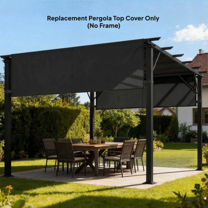 2 Pcs UV Protection Pergola Replacement Canopy, 10' x 10' Size, Black Gazebo Canopy Replacement at Gallery Canada