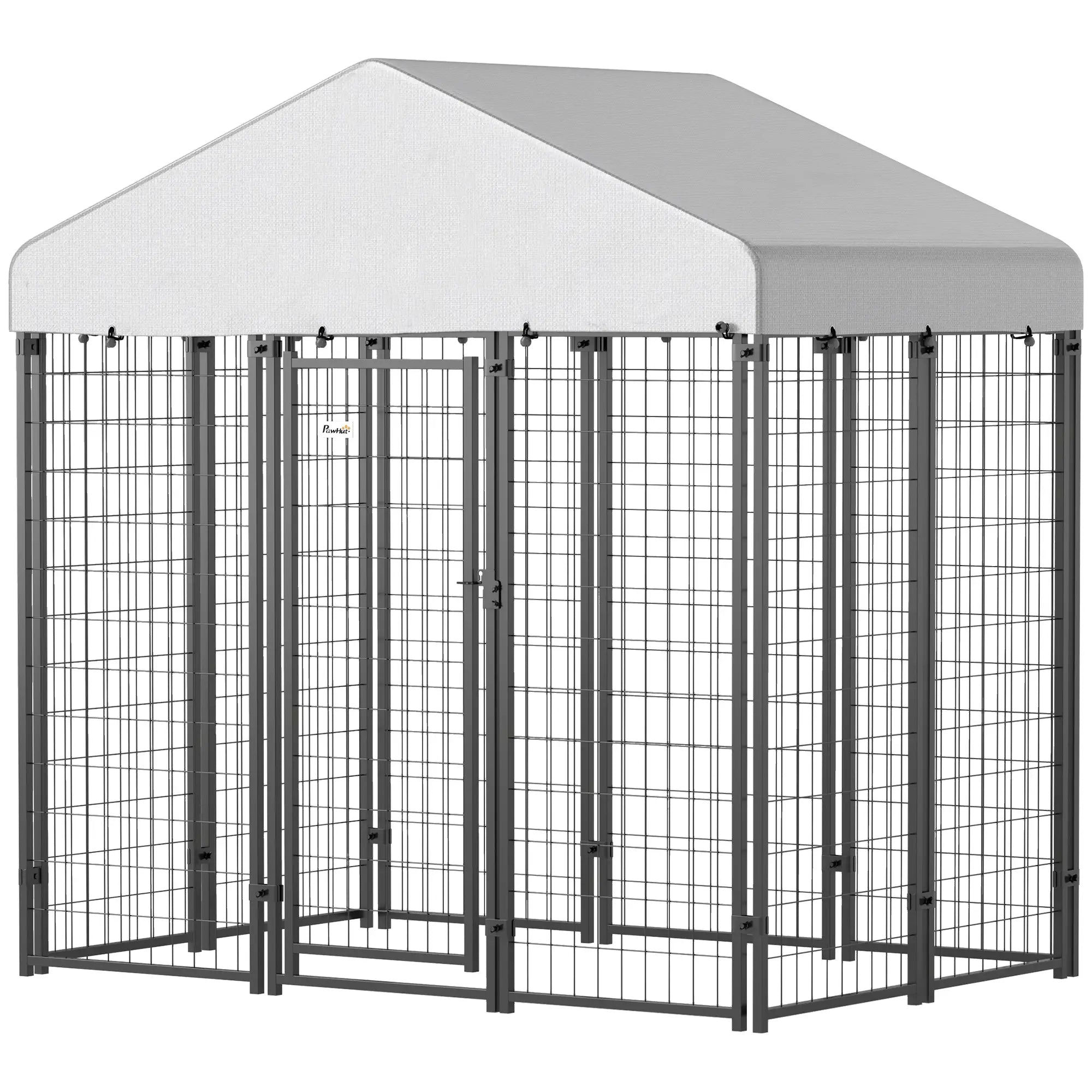 Outdoor Dog Kennel, Waterproof UV-Resistant Cover, 6 x 4 x 6 ft Houses, Kennels & Pens Silver, Black at Gallery Canada